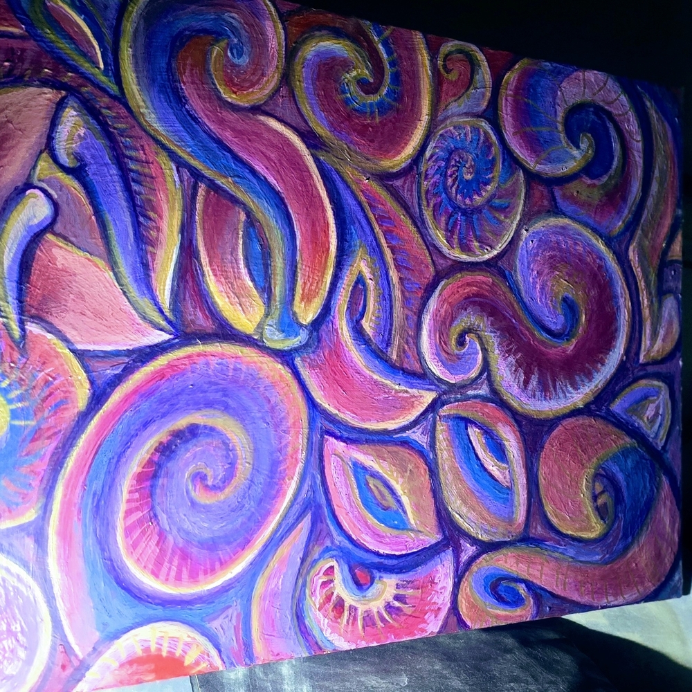 Vibrant Abstract Swirl Original Canvas Art - Multicolor
